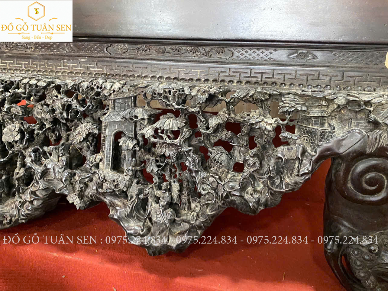 Nét đẹp tinh tế của bộ sập đục tích gỗ gụ 